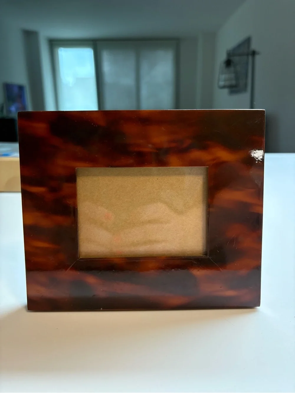 Tortoiseshell-Pattern Photo Frame - Brown Finish